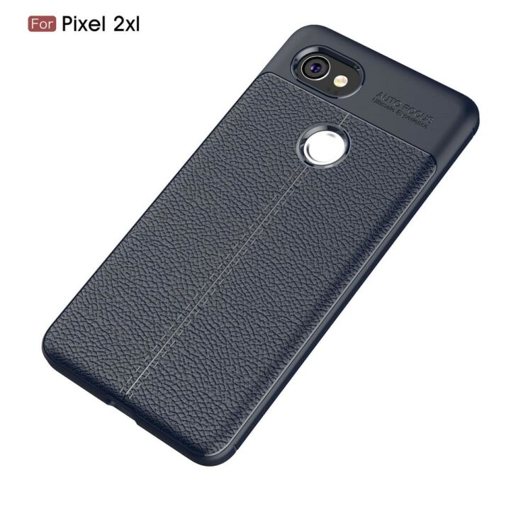 Защитный чехол Deexe Leather Cover для Google Pixel 2 XL - Dark Blue: фото 2 из 10