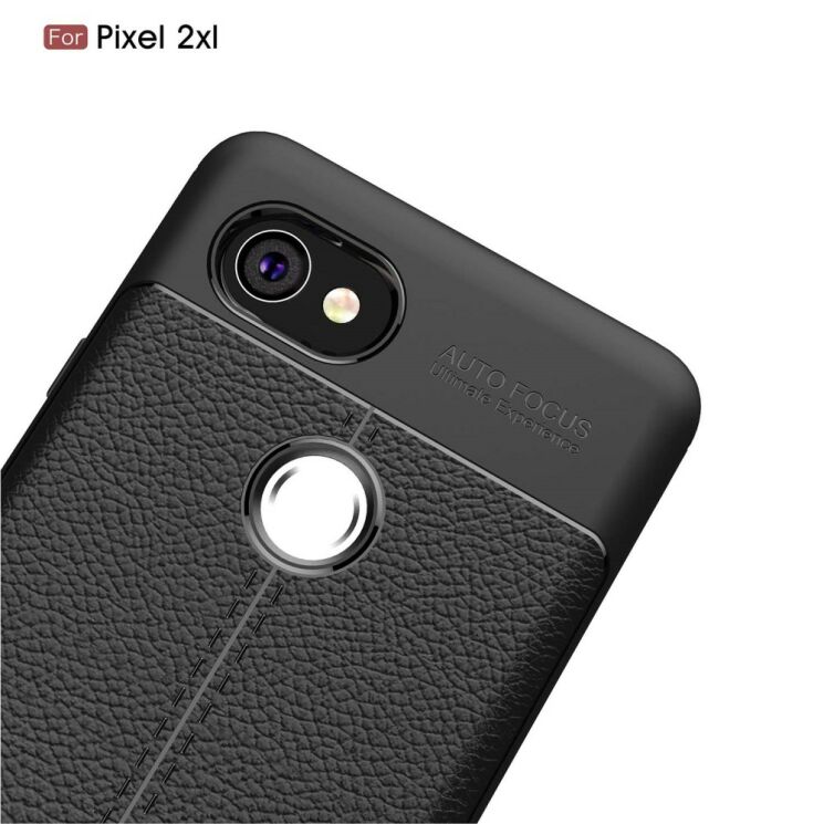 Защитный чехол Deexe Leather Cover для Google Pixel 2 XL - Black: фото 5 из 10