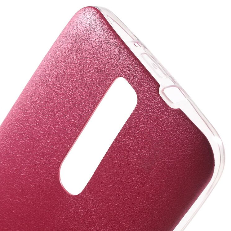 Силиконовая накладка Deexe Slim Leather для Asus Zenfone 2 (ZE550ML) - Red: фото 5 из 6