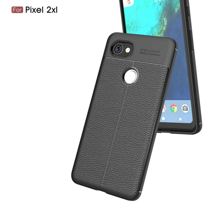 Защитный чехол Deexe Leather Cover для Google Pixel 2 XL - Black: фото 6 из 10