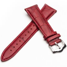 Шкіряний ремінець QIALINO Premium Croco для годинників з шириною кріплення 22 мм - Red: фото 1 з 16