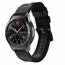 Ремінець UniCase Canvas Strap для Samsung Galaxy Watch 46mm / Watch 3 45mm / Gear S3 - Black: фото 1 з 6