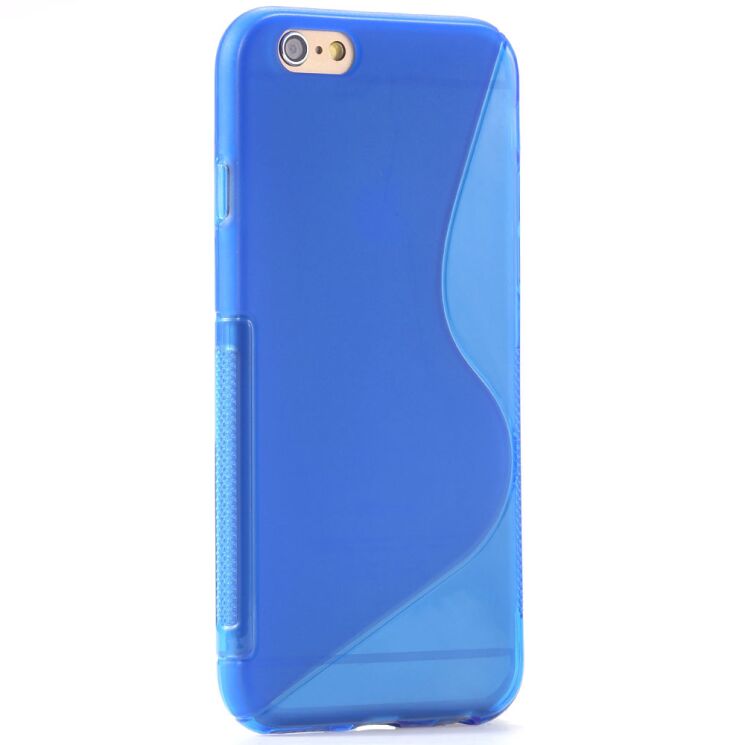 Силиконовый чехол Deexe S Line для iPhone 6/6s - Blue: фото 1 из 8
