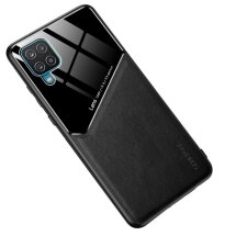Защитный чехол Deexe Magnetic Leather Cover для Samsung Galaxy A12 (A125) / A12 Nacho (A127) - Black: фото 1 из 4