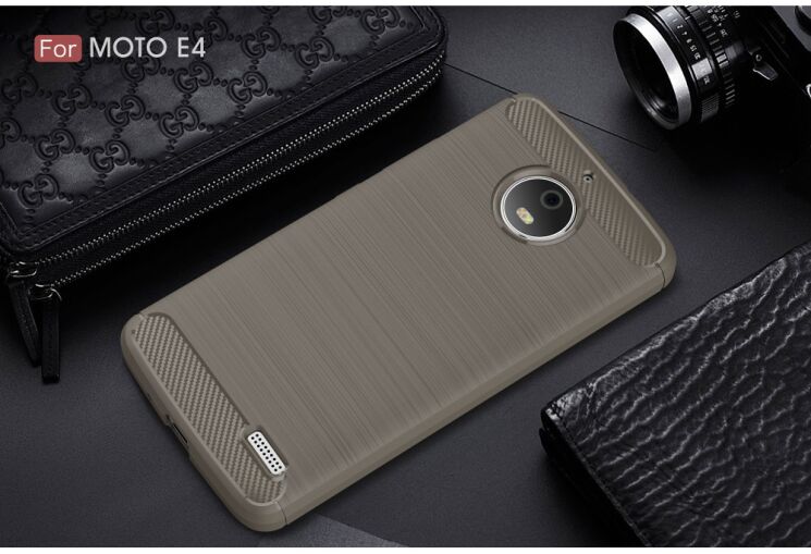 Захисний чохол UniCase Carbon для Motorola Moto E4 - Gray: фото 2 з 8