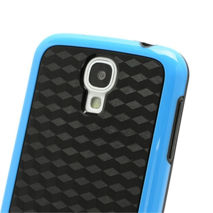 Силиконовая накладка Deexe Cube Pattern для Samsung Galaxy S4 (i9500) - Blue: фото 4 з 8