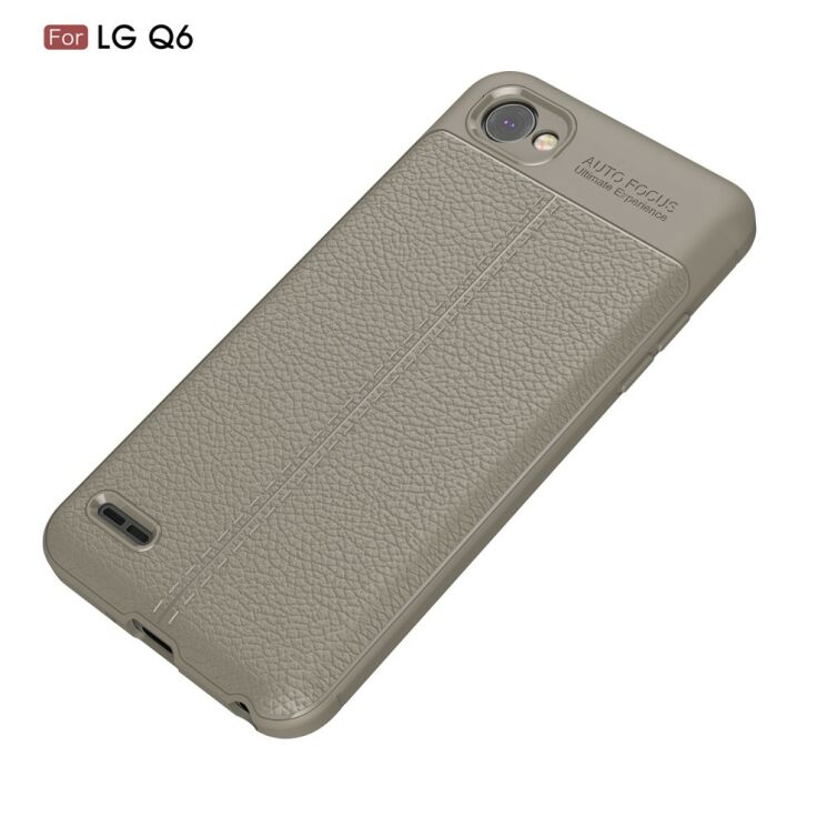 Защитный чехол Deexe Leather Cover для LG Q6 / Q6a - Grey: фото 2 из 12