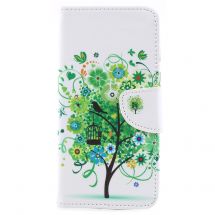 Чехол-книжка Deexe Color Wallet для Motorola Moto Е5 / G6 Play - Green Tree: фото 1 из 5
