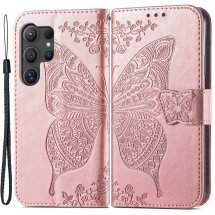 Чохол UniCase Butterfly Pattern для Samsung Galaxy S24 Ultra - Rose Gold: фото 1 з 5