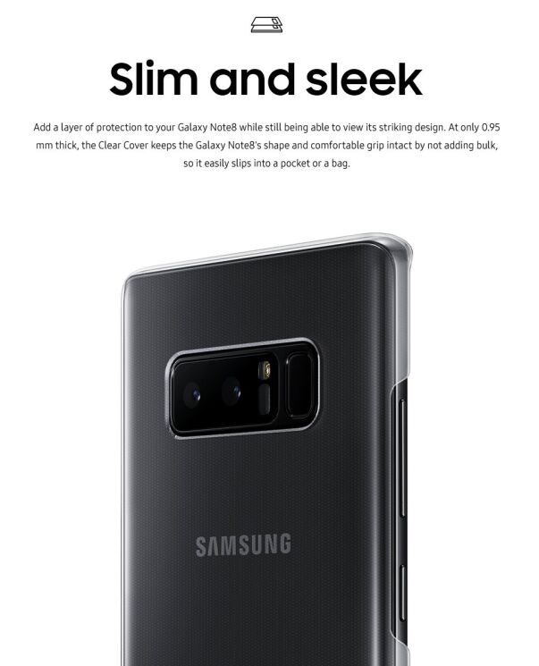 Чохол Clear Cover для Samsung Galaxy Note 8 (N950) EF-QN950CBEGRU - Black: фото 6 з 6
