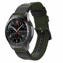 Ремінець UniCase Canvas Strap для Samsung Galaxy Watch 46mm / Watch 3 45mm / Gear S3 - Army Green: фото 1 з 5