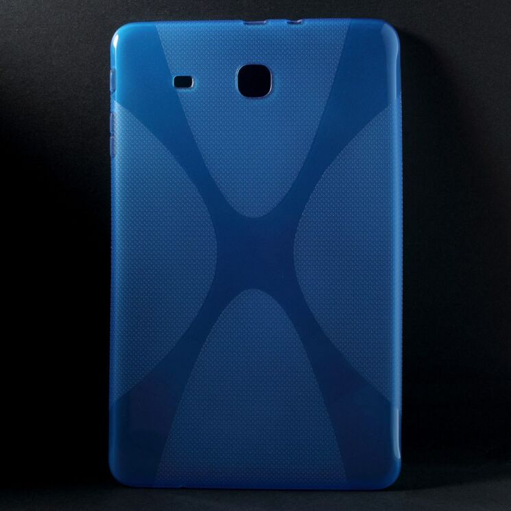 Силиконовая накладка Deexe X-Shaped для Samsung Galaxy Tab E 9.6 (T560/561) - Blue: фото 2 з 7