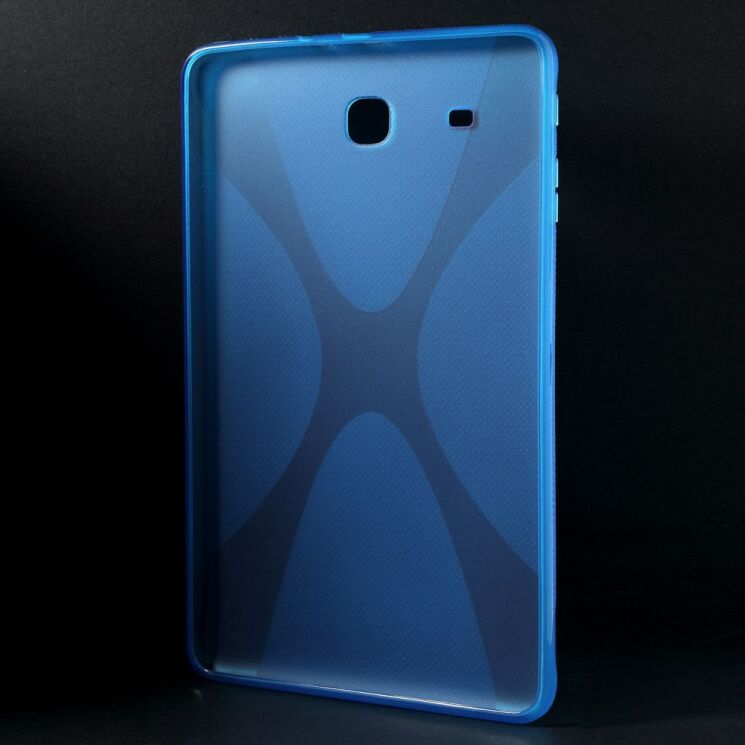 Силиконовая накладка Deexe X-Shaped для Samsung Galaxy Tab E 9.6 (T560/561) - Blue: фото 3 з 7