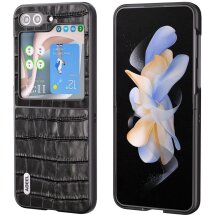 Защитный чехол ABEEL Croco Skin (FF) для Samsung Galaxy Flip 5 - Black: фото 1 из 5