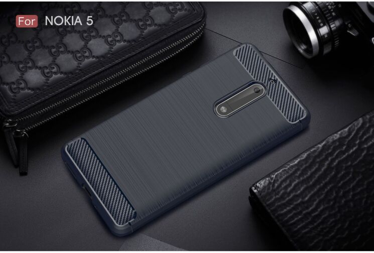 Захисний чохол UniCase Carbon для Nokia 5 - Dark Blue: фото 2 з 8