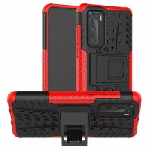Защитный чехол UniCase Hybrid X для Huawei P40 - Black / Red: фото 1 из 10