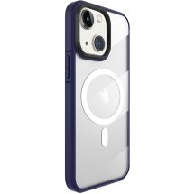 Защитный чехол X-LEVEL Crystal Clear MagSafe для Apple iPhone 15 Plus - Dark Blue: фото 1 из 6