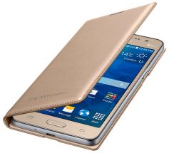 Чохол Flip Cover для Samsung Galaxy Grand Prime (G530) EF-WG530BFEGRU - Gold: фото 1 з 5