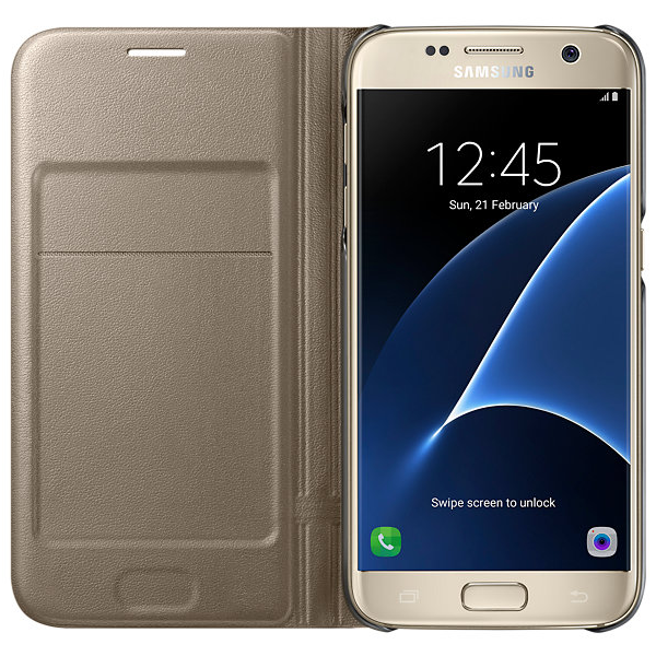 Чехол LED View Cover для Samsung Galaxy S7 (G930) EF-NG930PFEGRU - Gold: фото 3 из 8