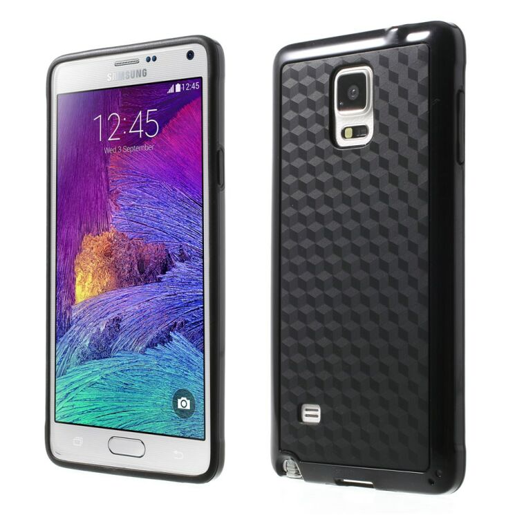 Силиконовая накладка Deexe Cube Pattern для Samsung Galaxy Note 4 - Black: фото 1 з 7