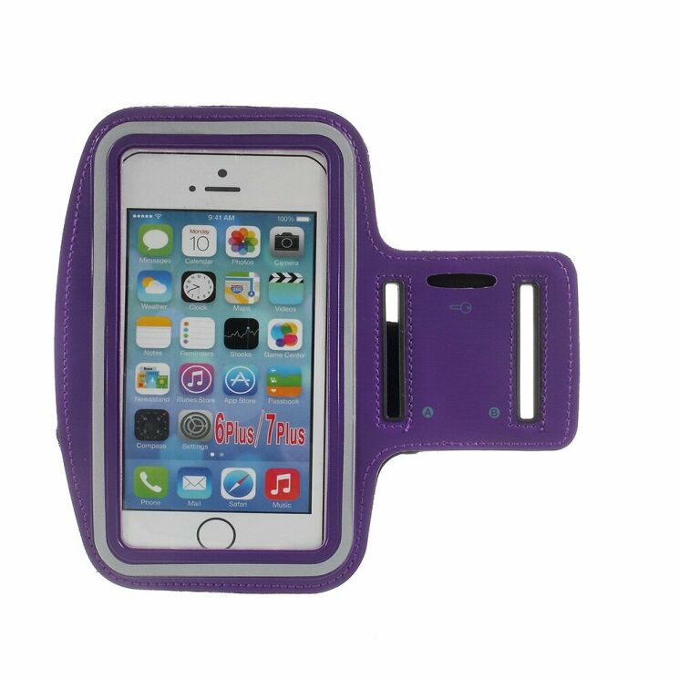 Чохол на руку Deexe Running Sports для смартфонів шириною до 77мм - Purple: фото 2 з 8