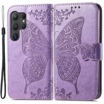 Чохол UniCase Butterfly Pattern для Samsung Galaxy S24 Ultra - Light Purple: фото 1 з 5