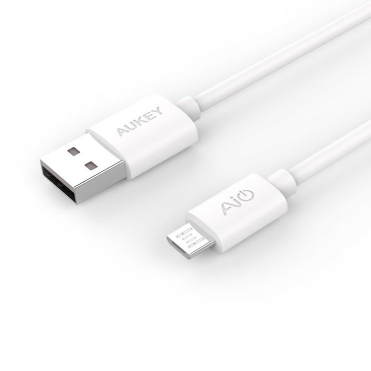 Кабель передачі даних AUKEY Micro USB (2m) - White: фото 2 з 6