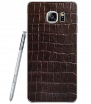 Кожаная наклейка Glueskin для Samsung Galaxy Note 5 - Dark Brown Croco: фото 1 з 10