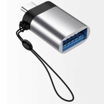 OTG-адаптер Deexe USB 3.0 to Type-C - Silver: фото 1 з 12
