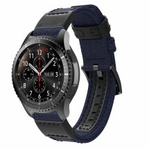 Ремінець UniCase Canvas Strap для Samsung Galaxy Watch 46mm / Watch 3 45mm / Gear S3 - Blue: фото 1 з 6