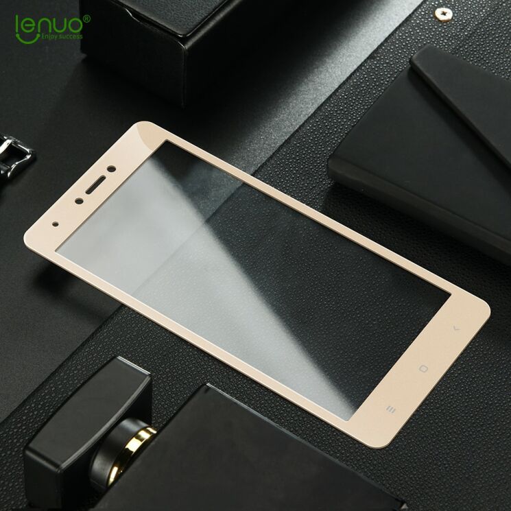 Защитное стекло LENUO CF Full Cover для Xiaomi Redmi Note 4X - Gold: фото 3 из 11