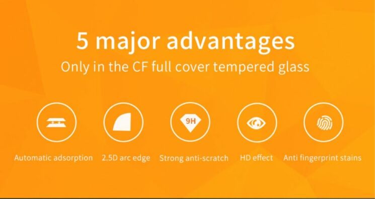 Защитное стекло LENUO CF Full Cover для Xiaomi Redmi Note 4X - Gold: фото 7 из 11