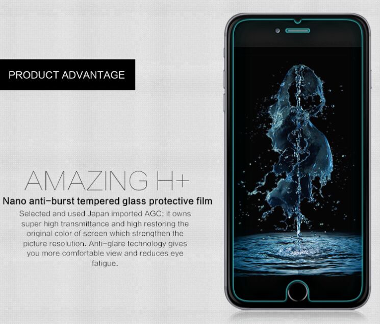 Защитное стекло NILLKIN Amazing H+ для iPhone 6/6s Plus: фото 3 из 16