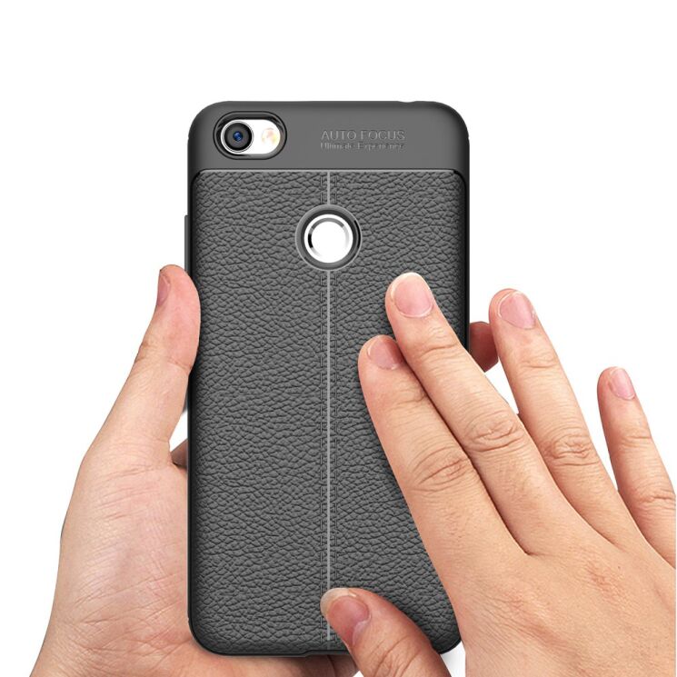 Захисний чохол Deexe Leather Cover для Xiaomi Redmi Note 5A - Black: фото 3 з 11