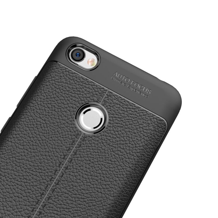 Защитный чехол Deexe Leather Cover для Xiaomi Redmi Note 5A - Black: фото 8 из 11