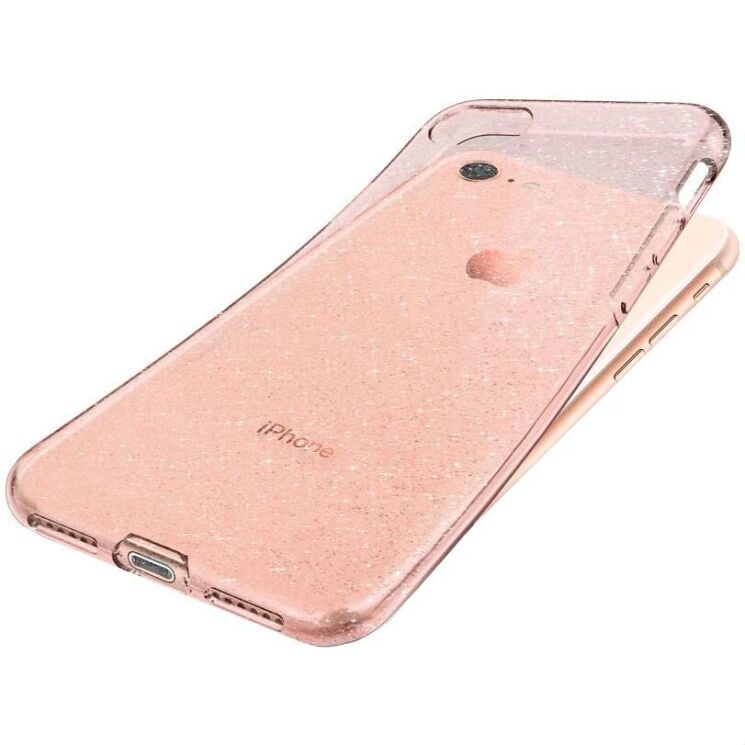 Защитный чехол Spigen (SGP) Liquid Crystal Glitter для Apple iPhone SE 2 / 3 (2020 / 2022) / iPhone 8 / iPhone 7 - Rose Quartz: фото 4 из 11