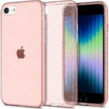 Защитный чехол Spigen (SGP) Liquid Crystal Glitter для Apple iPhone SE 2 / 3 (2020 / 2022) / iPhone 8 / iPhone 7 - Rose Quartz: фото 1 из 11