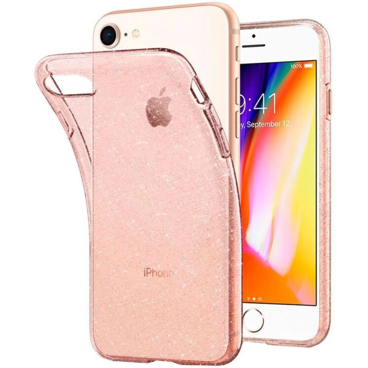 Захисний чохол Spigen (SGP) Liquid Crystal Glitter для Apple iPhone SE 2 / 3 (2020 / 2022) / iPhone 8 / iPhone 7 - Rose Quartz: фото 3 з 11