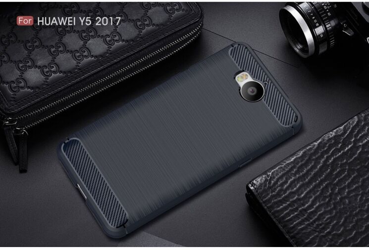 Захисний чохол UniCase Carbon для Huawei Y5 2017 - Dark Blue: фото 2 з 8