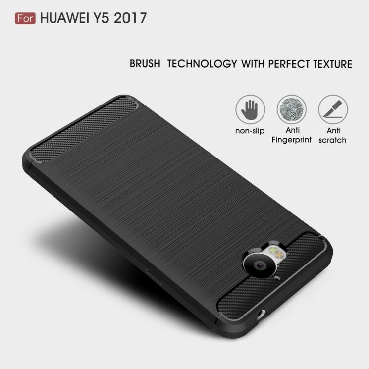 Захисний чохол UniCase Carbon для Huawei Y5 2017 - Black: фото 4 з 8