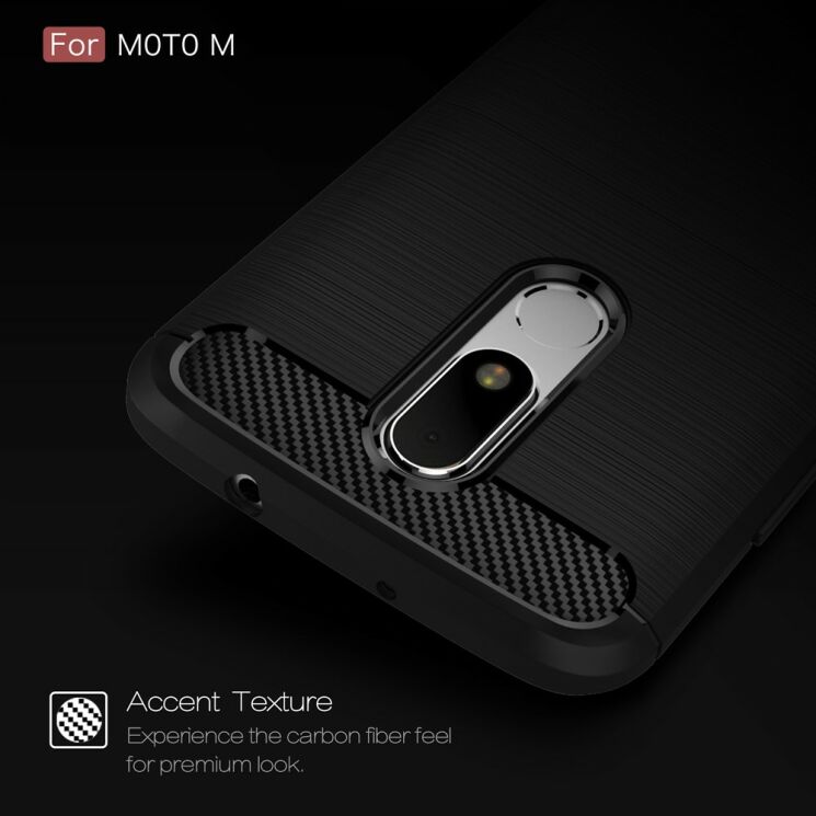 Защитный чехол UniCase Carbon для Motorola Moto M - Black: фото 6 из 11
