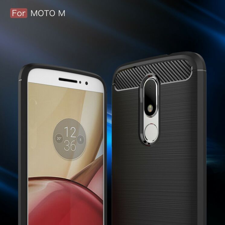 Захисний чохол UniCase Carbon для Motorola Moto M - Black: фото 4 з 11