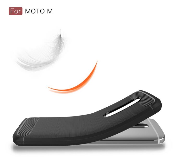 Захисний чохол UniCase Carbon для Motorola Moto M - Gray: фото 9 з 11