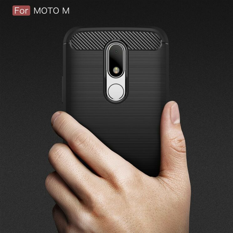 Захисний чохол UniCase Carbon для Motorola Moto M - Red: фото 5 з 11