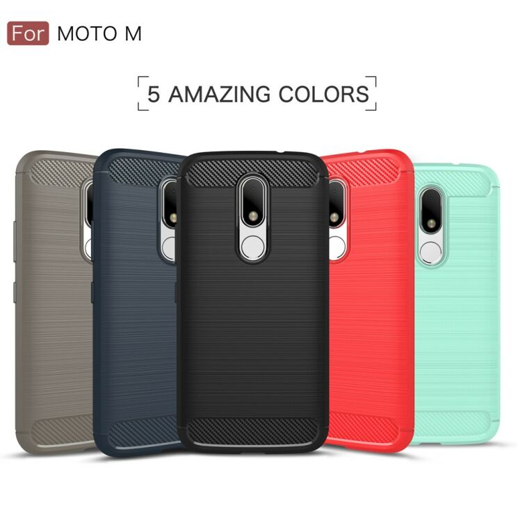 Захисний чохол UniCase Carbon для Motorola Moto M - Red: фото 3 з 11