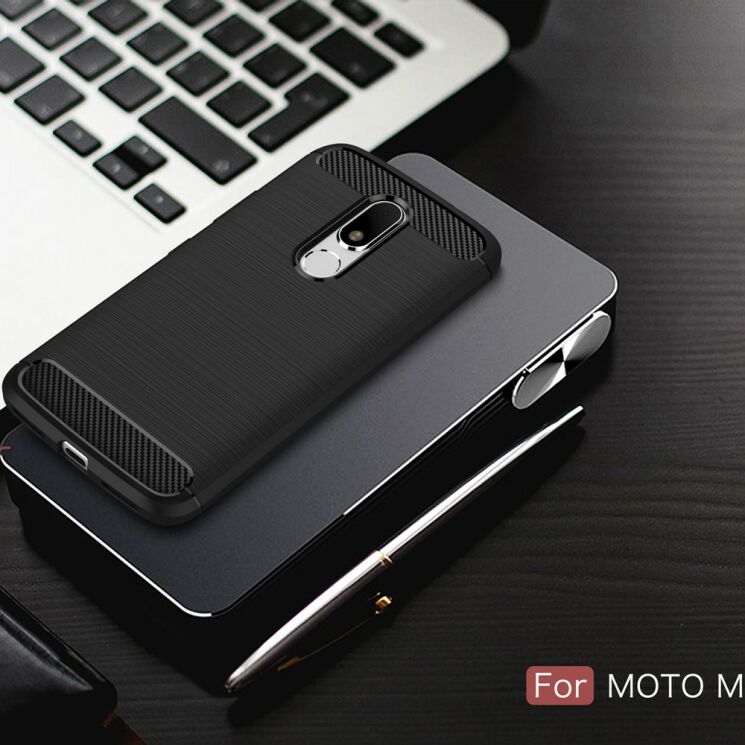 Захисний чохол UniCase Carbon для Motorola Moto M - Black: фото 11 з 11
