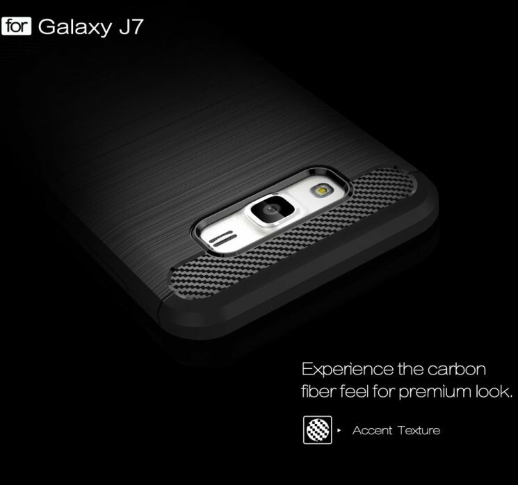Защитный чехол UniCase Carbon для Samsung Galaxy J7 (J700) / J7 Neo (J701) - Black: фото 4 из 9