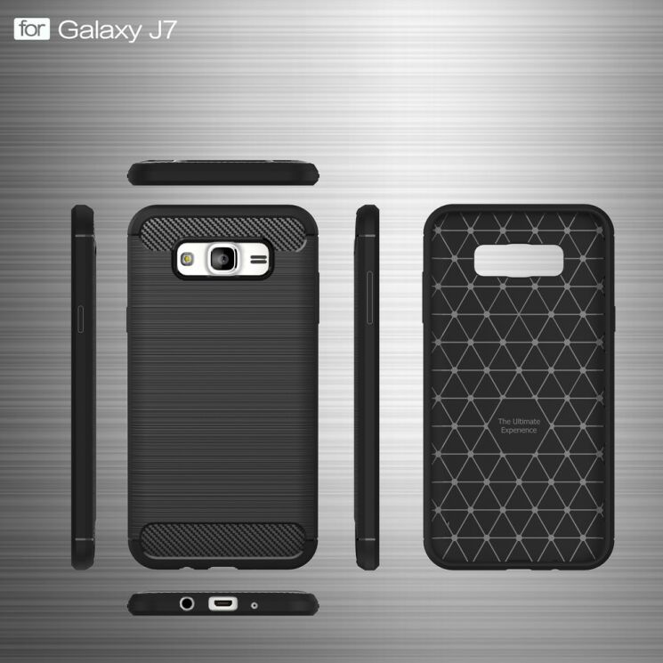 Захисний чохол UniCase Carbon для Samsung Galaxy J7 (J700) / J7 Neo (J701) - Black: фото 7 з 9