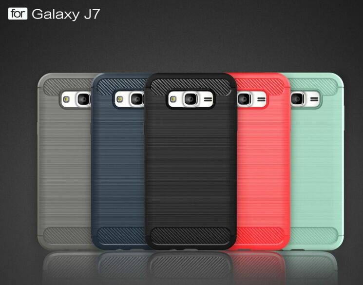 Захисний чохол UniCase Carbon для Samsung Galaxy J7 (J700) / J7 Neo (J701) - Black: фото 2 з 9