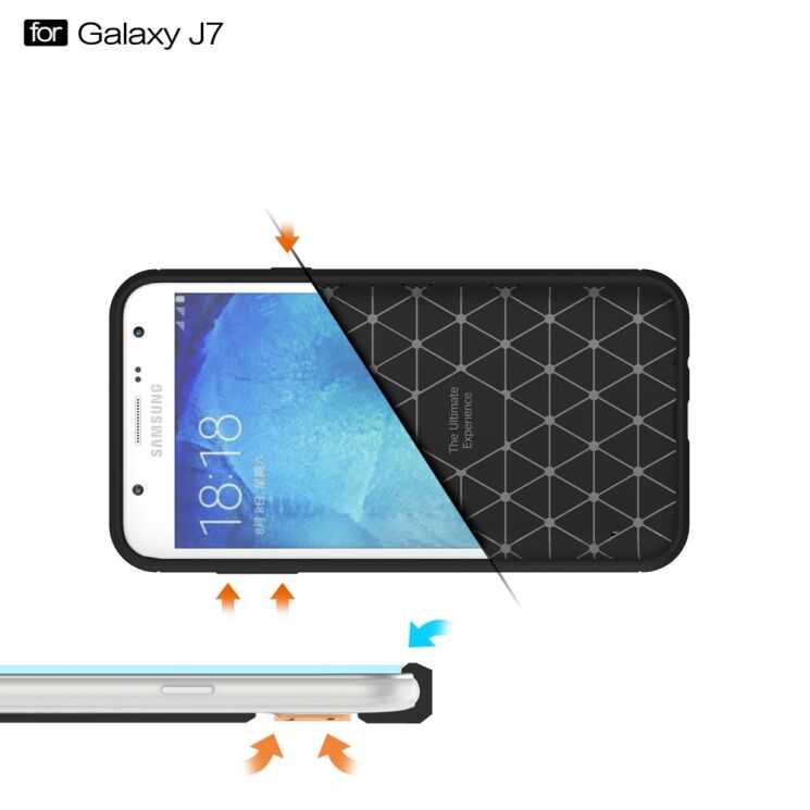 Защитный чехол UniCase Carbon для Samsung Galaxy J7 (J700) / J7 Neo (J701) - Black: фото 8 из 9